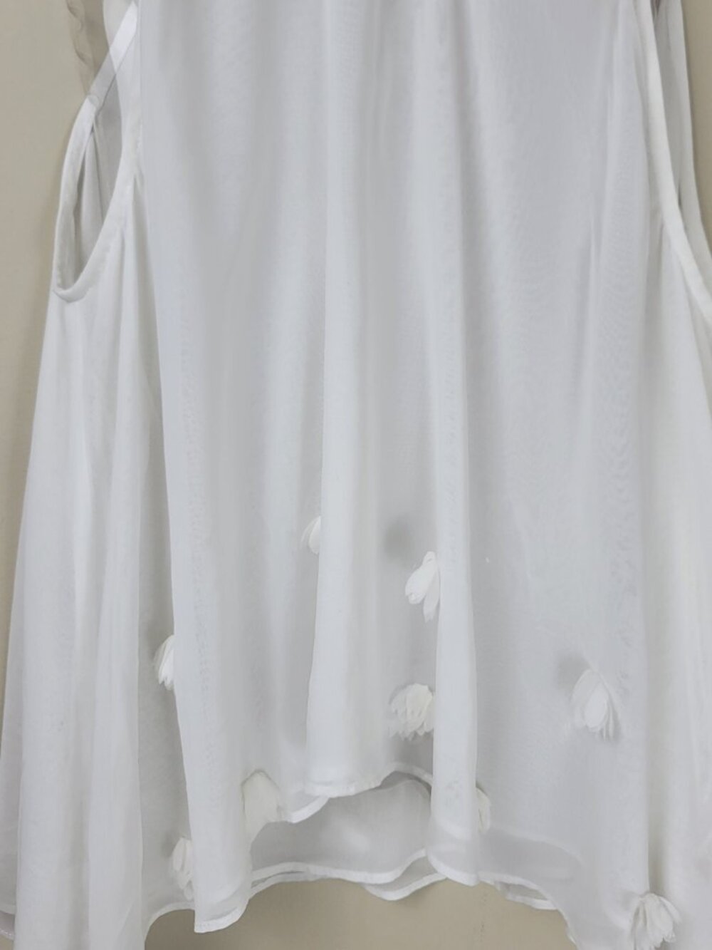 Free People Sheer Floral High Neck Tank Top White Boho Romantic Feminine Flowy - Picture 5 of 10